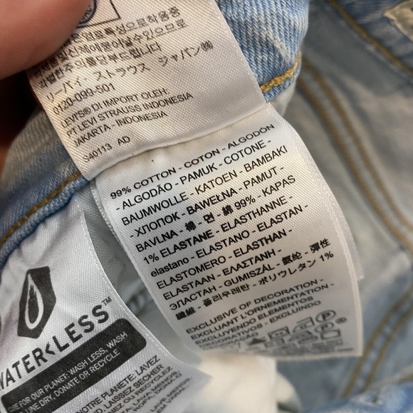 Levis 501 Straight Jeans Womens 27x28 Light Wash High Rise Raw Hem Fringe - Picture 4 of 13